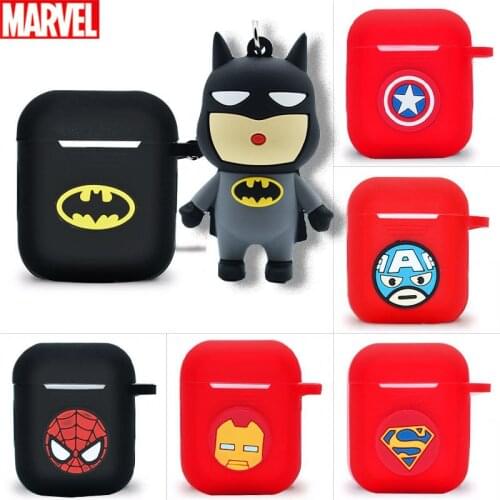 Marvel Iron Man Spiderman Captain Silicone Cases for Airpods 1/2 Pro Protective Bluetooth Wireless Earphone Charging Cover
