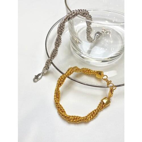 P23 RISPADA Rope Twisted Link Chain Bracelet For Women Girl Men Gift Jewelry Punk