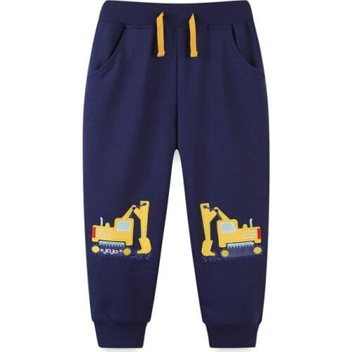 Jumping Meters New Arrival Autumn Winter Boys Sweatpants Embroidery Excavators Fashion Childrens Trousers Pants Toddler Wear