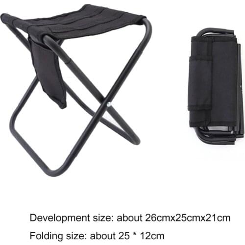 Lightweight Folding Stool Outdoor Furniture Camping Tourist Seat Chair Portable Aluminum Alloy Folding Stool with Storage Bag