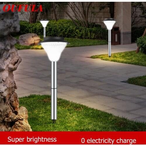 OUFULA Solar Light Contemporary Lawn Lamp LED Waterproof IP65 Outdoor Decorative For Courtyard Park Garden