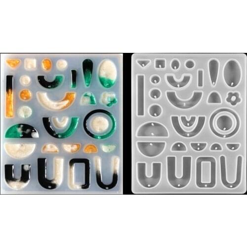 1pcs Mirror Earrings Pendant Silicone Mold Ornaments Resin Clear Mold Crystal DIY Mold for jewelry Decoration Craft Resin Art