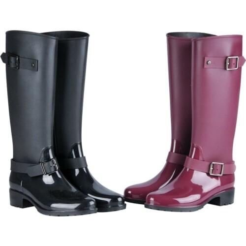 New fashion rain boots women waterproof rain boots non-slip long tube water shoes Korean mid-tube adult water boots women