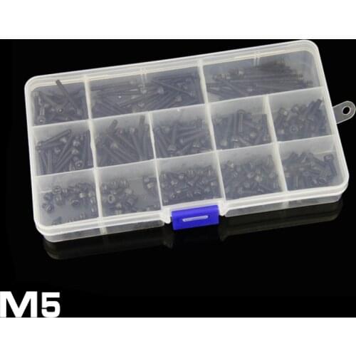 140PCS 12.9 Grade M5 Allen Hex Socket Cap Head Black Screw Bolt Set Furniture Fastener kit Alloy Steel