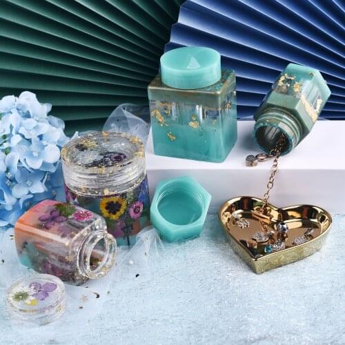 2pcs/Set 3D Bottle Silicone MoldS DIY Crystal Epoxy Resin Mold Storage Box Resin Carfts Handmade Mould Tools Casting Resin Mold