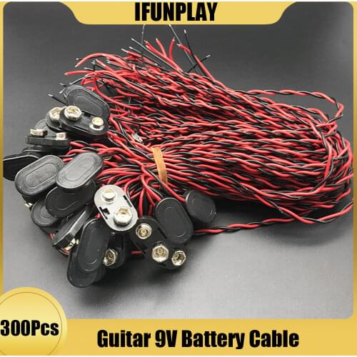 300pcs Guitar Bass Active Pickup 9 Volt Battery Cover Box Connect Cable 9V Battery Cable Guitar Accessories