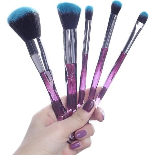 5pc Makeup Brushes Tool Kit Set Cosmetic Professional Eyelash Blush Sets Of For Powder Women Beauty Natural Soft Powder Face