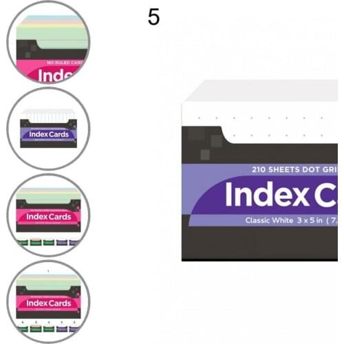6 Styles 1 Set Great Ruled Index Writing Study Cards Portable Index Cards Multifunctional for Children