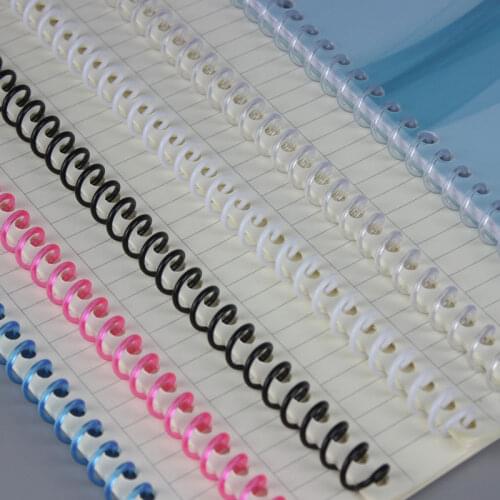60pcs/Lot A4 48Hole Single Coil Springs Transparent Loose-leaf Notebook Plastic Binding 6/8/12mm Rubber Ring For School Supplies