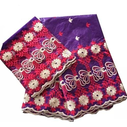 African Embroidery Fabric Cotton Bazin Riche Dress Sewing Materials 2021 New Guinea Brocade African Fabric 5+2 yards/lot