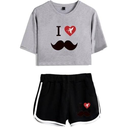 Camilo Echeverry Y2K Girl Sexy High Street Top And Shorts Two Piece Set Casual Women Cotton Stretch Fitness Running Tracksuit
