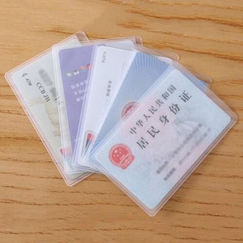 Unisex Transparent Multi-Use Card Sleeve Work ID Clear Card Holder Protector Cover Enclosed Pass Badge Office School Supply