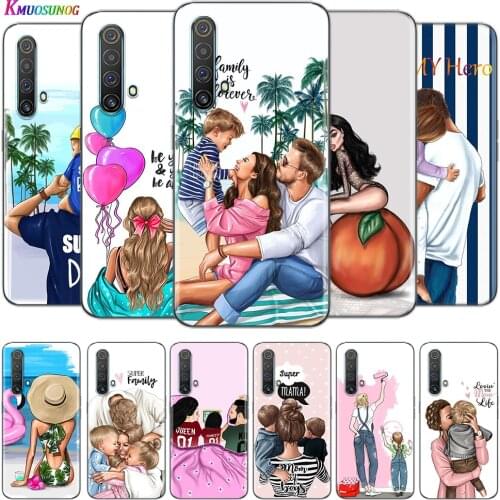 Transparent Cover Dad Mom Baby Girl For OPPO AX7 A1K A93 A92 A73 A72 A53S A52 A32 A31 A9 A11 A7 A5 2020 Phone Case