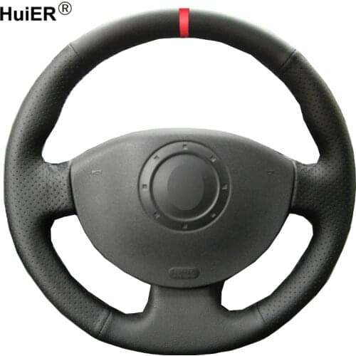 HuiER Hand Sewing Car Steering Wheel Cover For Renault Megane 2 2003-2008 Kangoo 2008 Scenic 2 2003-2009 Braid on Steering Wheel