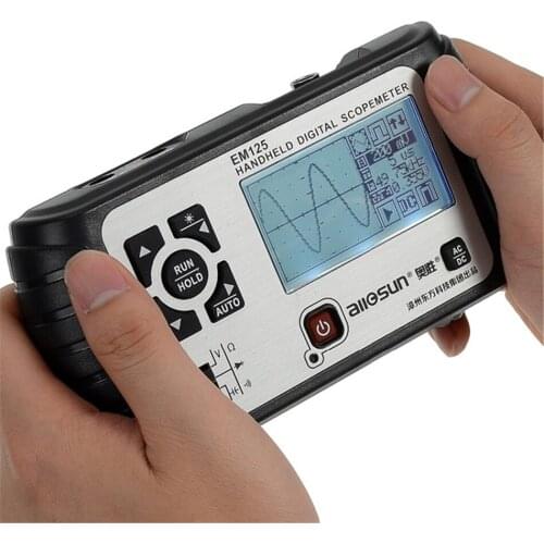 25MHz 100MSa/s Digital 2in1 Handheld Portable Oscilloscope+Multimeter Single Channel Waveform USB LCD Backlight
