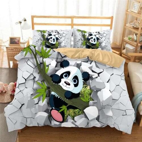 Panda bedding set queen size kids duvet cover set with pillowcase comforter cover bed linen twin bed set