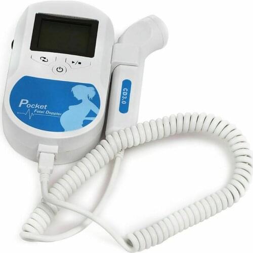 Fetal Doppler 3.0MHz Ultrasound Baby Heartbeat Detector Home Pregnant Doppler Baby Heart Rate Monitor Hand-hold Pocket Doppler