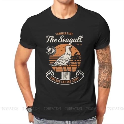 Funny Seagul Bird Fashion TShirts Gaston Lagaffe Comics Men Harajuku Pure Cotton Tops T Shirt Round Neck Oversized