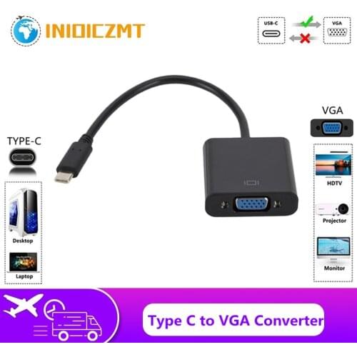 INIOICZMT USB Type C to Female VGA Adapter Cable USB C USB 3.1 to VGA Adapter for Macbook 12 inch Pixel Lumia 950XL Hot Sale