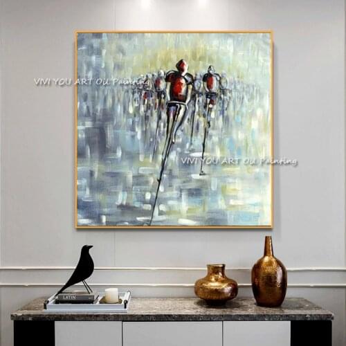 Abstract Motorcycle Canvas Oil Painting Grey Color Large Size Posters Cuadros Wall Art Picture for Living Room Home Decoration
