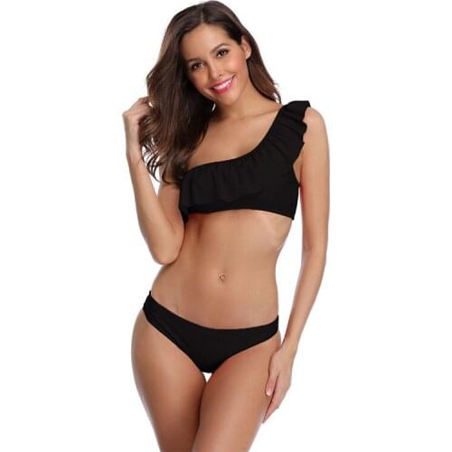 Bikini Set 2021 One Shoulder Swimsuit Ruffle Swimwear Women Sexy Bikinis Biquini maillot de bain femme Beachwear