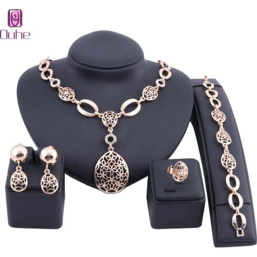 African Beads Jewelry Set For Women Jewelry Sets Wedding Bridal Crystal Dubai Ethiopian Hollow Jewellery Set