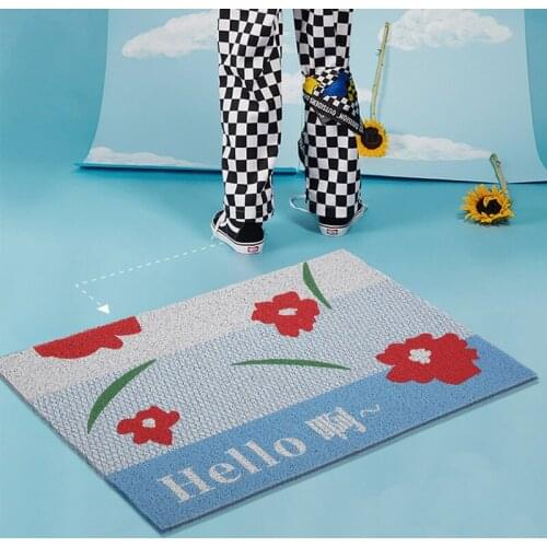 Fresh Nordic Style PVC Door Mat Carpet Anti-slip Kitchen Mat Bath Mat Entrance Door Mats Custom Pattern Home Hallway Mats Carpet