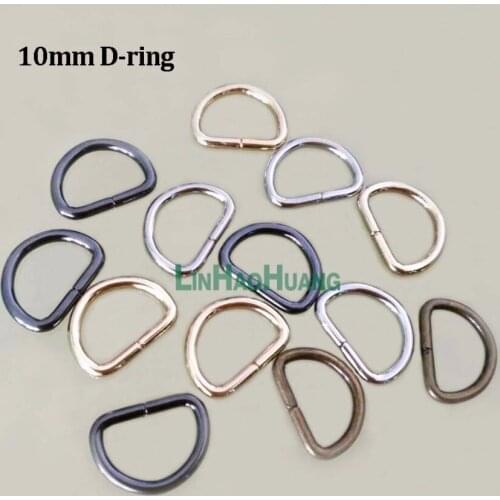 300pcs/lot 0.39inch 10mm metal round iron Dee Ring adjustable buckles for bag webbing Strapping Bags Garment Accessories Buckle