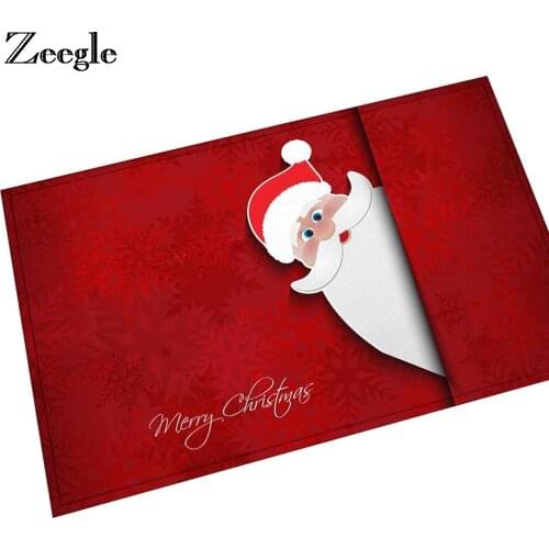 Zeegle Doormats Outdoor Christmas Floor Mat Child Carpet Non-slip Mats Bedroom Bedside Rugs Absorbent Kitchen Carpet Foot Mat