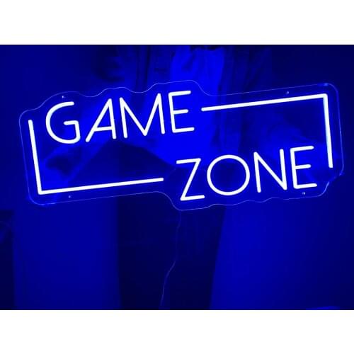 Custom GAMING ZONE Neon Led Sign Light Decoration Indoor Wall Hanging for Home Kawaii Anime Cute Gaming Room Decor Bedroom Decor