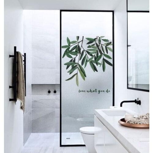 Nordic green plants Window film glass stickers opaque shading bedroom glass door decoration film window stickers YYLZ1001