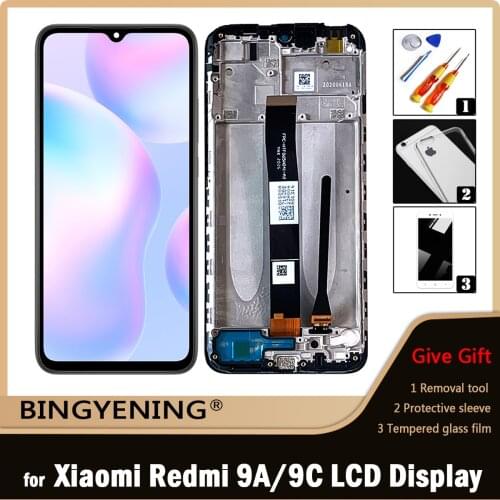 Original For 6.53 inch Xiaomi Redmi 9A LCD Display Screen Touch Digitizer Assembly For Xiaomi Redmi 9C With Frame