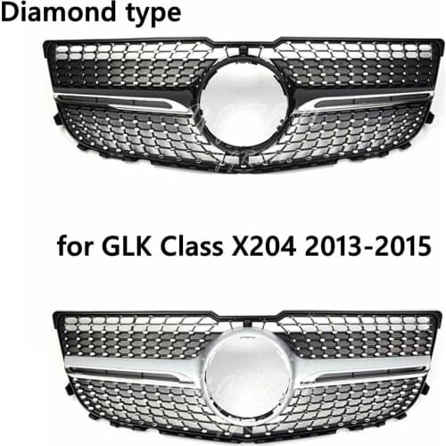 Fit For Mercedes Benz GLK Class X204 2013-2015 Front Hood Diamond Black Grille