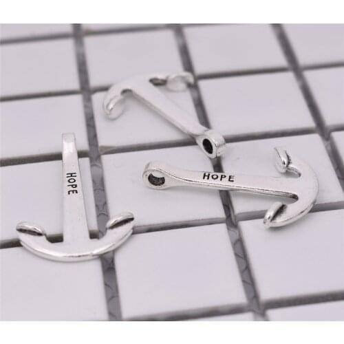 6pcs Charms Anchor 39*25mm Antique Silver Plated Pendants Making DIY Handmade Tibetan Silver Jewelry