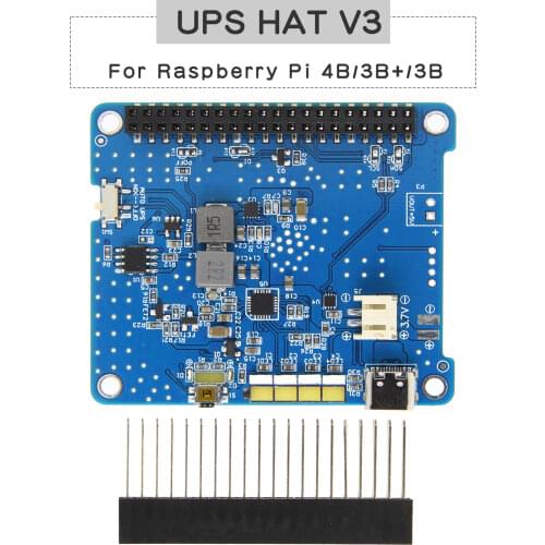 Raspberry Pi 4 UPS HAT 3 with Type-C, Lithium Battery Expansion Board Module (Without Battery) for Raspberry Pi 4 Model B/3B+/3B