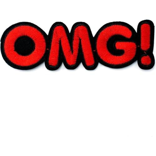 OMG Size:3.7x10.6cm DIY Badge Patches Clothing Cartoon Patch Fabric Sewing Embroidered Applique Jacket Jeans Clothing Badges