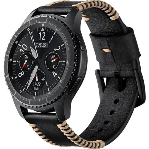 Genuine Leather Watchband for Samsung Gear S3 Band for Huawei SmartWatch Strap Wristband Bracelet for Watch Width 22mm Universal
