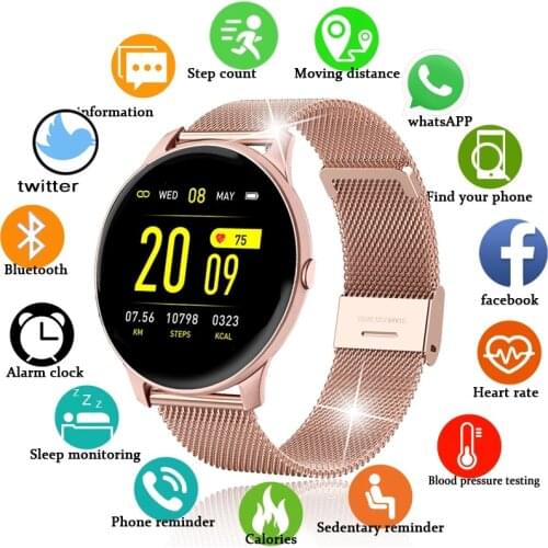 LIGE New Color Screen Smart Watch Women men Full Touch Fitness Tracker Blood Pressure Smart Clock Women Smartwatch for Xiaomi