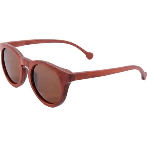 Women Round Sunglasses Red Sandal Wooden Sunglasses Men Vintage Sun Glasses Summer Polarized Glass Popular New Design TU51