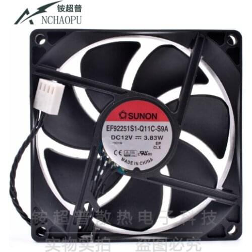 SUNON EF92251S1-Q11C-S9A DC 12V 3.83W 92x92x25mm 4-Wire Server Cooling Fan