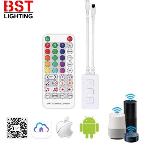 WS2811 WS2812B Addressable Pixel RGB LED Strip Light Controller SP511E WIFI&IR&Music Dual Output Alexa Smart Voice APP Control