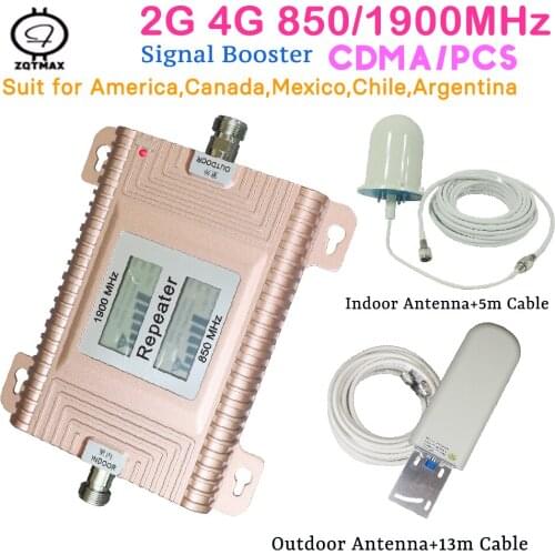 ZQTMAX Home office smart 2G 4G signal booster gsm repeater LCD Display Gain 3G Internet mobile signal booster cdma full sets