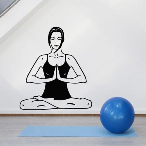 Yoga Girl Wall Decal Balance Pose Relax Body Vinyl Window Stickers Meditation Room Yoga Studio Gym Interior Decor Wallpaper E584