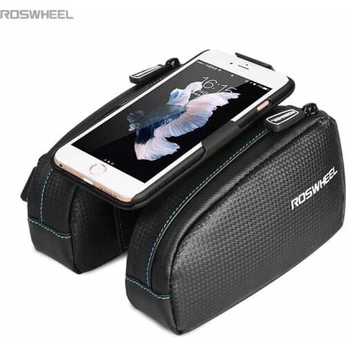 ROSWHEEL 2019 Waterproof Bicycle Bag Mtb Bike Phone Bag Front Frame Top Tube Bag Cycling Bag Bicycle Accessories 4.7 5.7 6.0