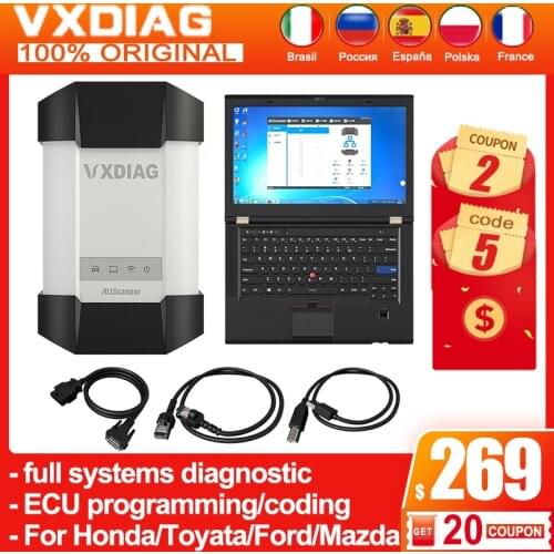 VXDIAG obd2 Diagnostic Tools 4 in 1 for Honda HDS obd 2 scanner For Toyota TISV15 Allscanner for Ford IDS V119 V121 for Mazda
