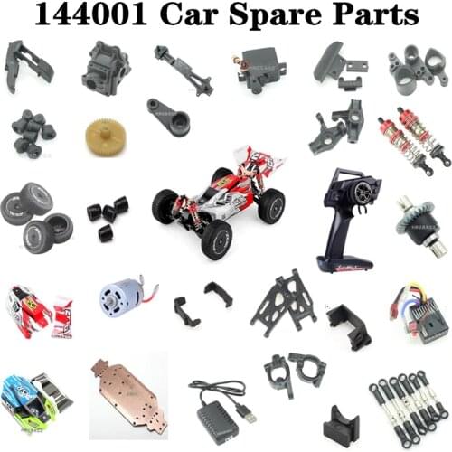 WLtoys 144001 RC car Original parts vehicle bottom tire Underside protection motor Reduction gear cover Charging line Pull rod