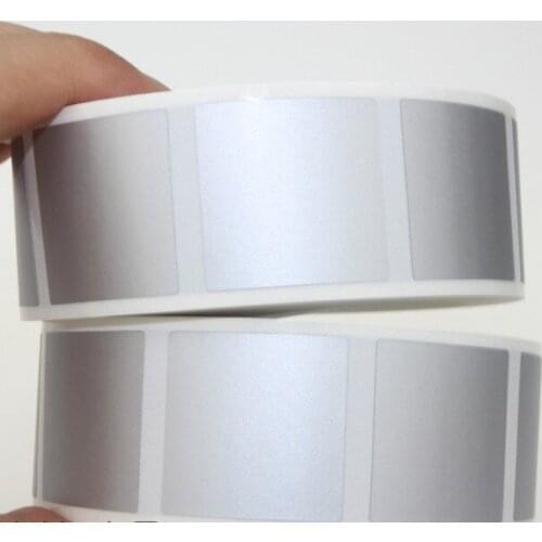 USD 30/ 1000 pieces 25mm * 25mm bright silver scratch off labels stickers