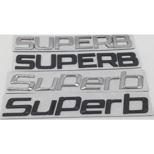 1pcs Superb car Letter Rear trunk Decals Emblem badge sticker Decal Car styling auto Accessories