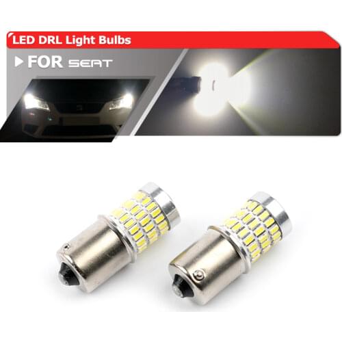 2x 1156 CANbus BA15S/P21W S25 Led Daytime Running Lights DRL Bulbs For SEAT LEON 3 MK3 Auto White Daylights
