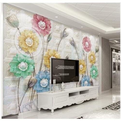 3d wallpaper custom 3d murals wallpaper for flowers 3 d floret pearl flower jewelry flower mural setting wall reliefs home decor